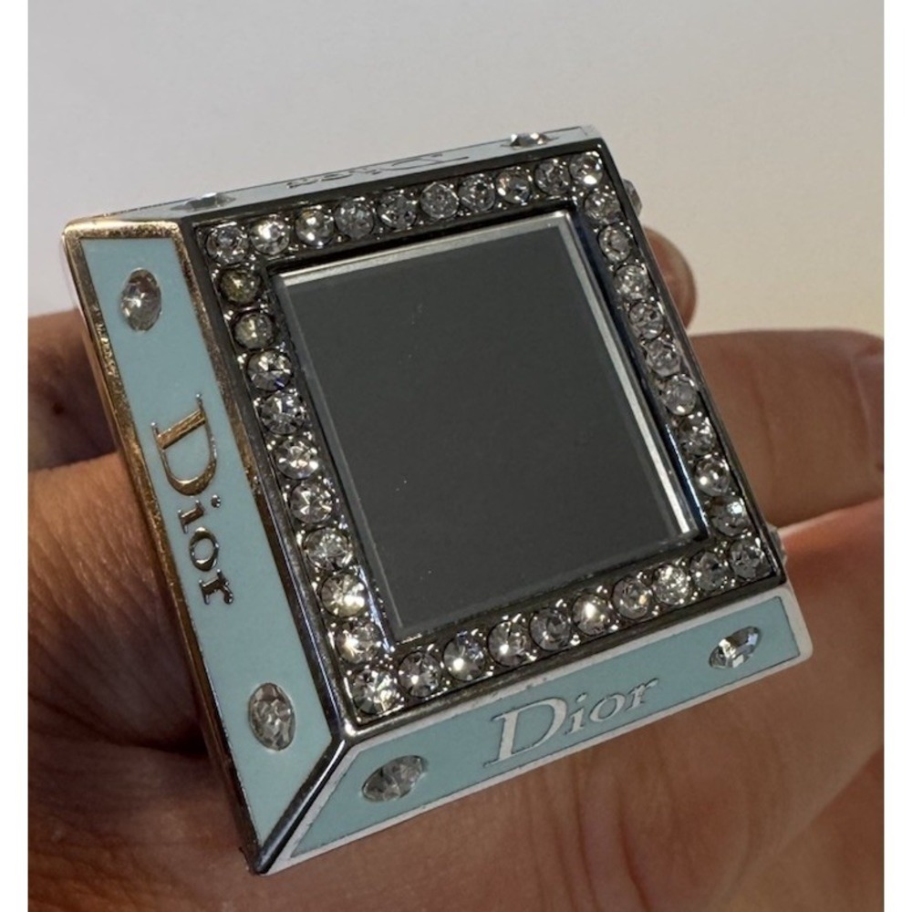 Dior Princess Ring Blue Crystal Lip Gloss Compact Mirror